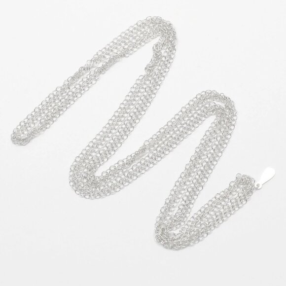 TIFFANY&Co. Mesh 25.2" Necklace Silver925 9.2g Women - Picture 3 of 11